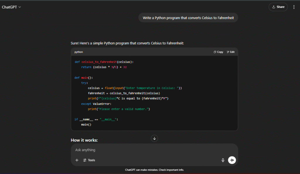 AI python code generator